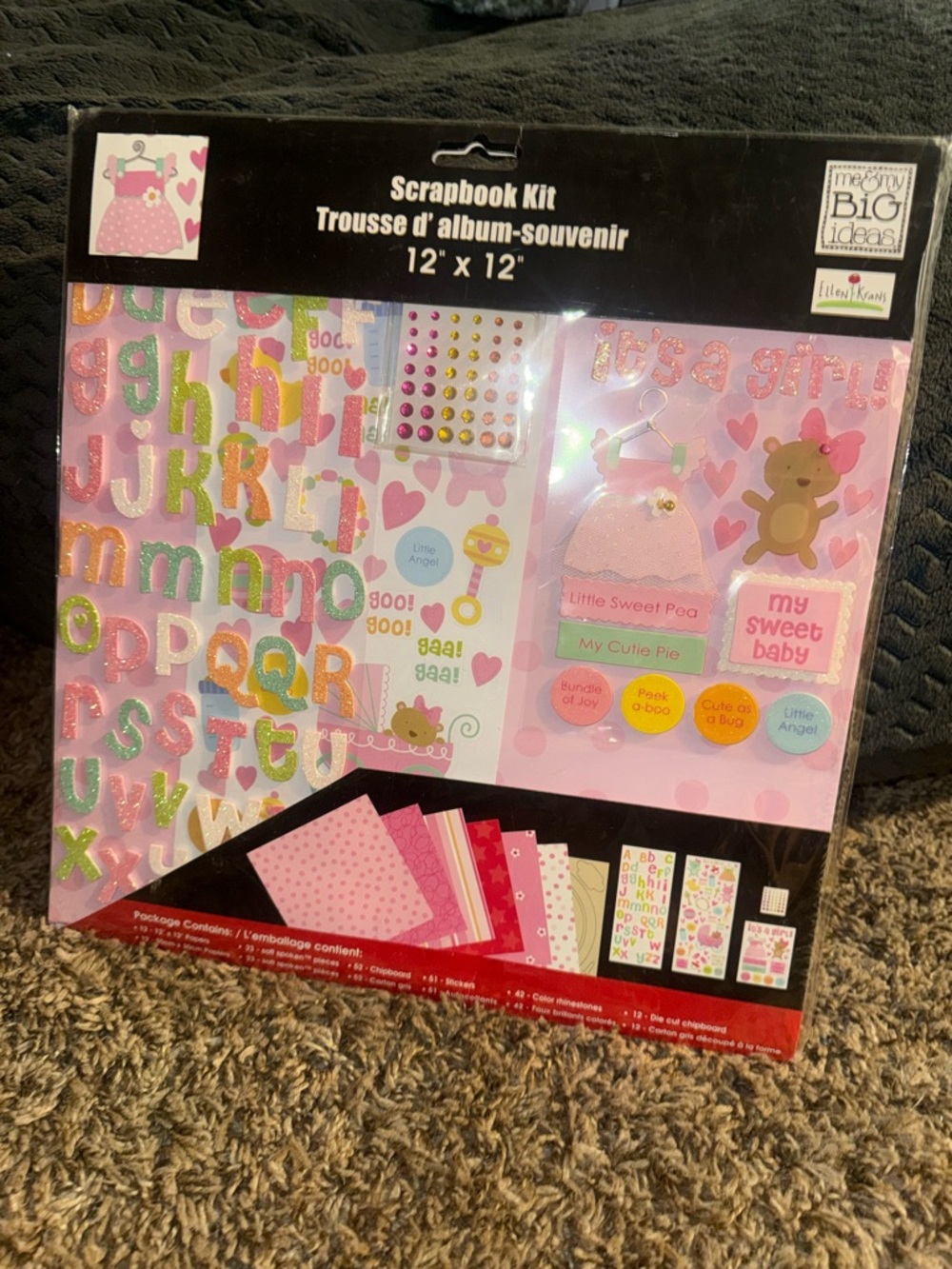 Me & My Big Ideas Pink Baby Girl Scrapbook Kit with Pastel Accents